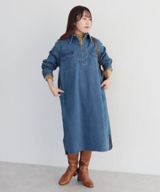 CRAFT STANDARD BOUTIQUE 裏起毛デニムヘンリーワンピース