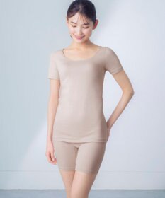 Wing あったかインナー オーガニックコットン混 やわらかくやさしい肌ざわり 【綿の贅沢オーガニック】 綿混 保温性 3分袖 半袖 秋 冬 EL4331 ウイング／ワコール