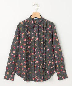 組曲 S カッティングローズプリント フリルブラウス