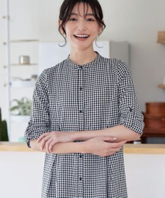 Tiaclasse 【新色追加・洗える】バンドカラーシャツチュニックブラウス