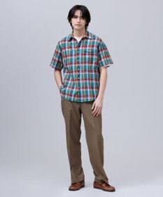 J.PRESS MEN 【J.PRESS ORIGINALS】Indian Madras Regular half Sleeve Shirt / Baggy-Fit