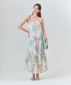 GRACE CONTINENTAL ボタニカルティアードドレス
