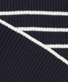 組曲 L 【WEB限定】ハイネック ゆるボーダーニット