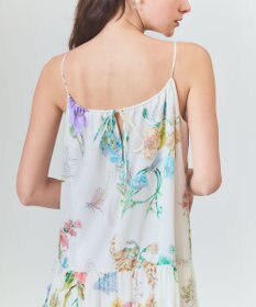 GRACE CONTINENTAL ボタニカルティアードドレス