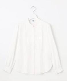 J.PRESS LADIES 【洗える】ヌーディスバックサテン バンドカラー ブラウス