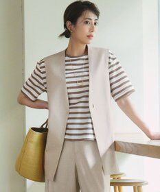 23区 【洗える】シアーフライスボーダー Tシャツ