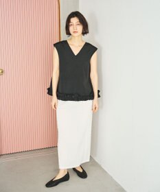 #Newans 【金子綾さんインスタライブご紹介アイテム】〈小柄さんにお勧め〉フリルヘムジレブラウス