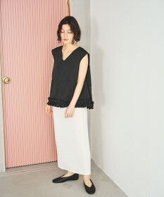 #Newans 【金子綾さんインスタライブご紹介アイテム】〈小柄さんにお勧め〉フリルヘムジレブラウス