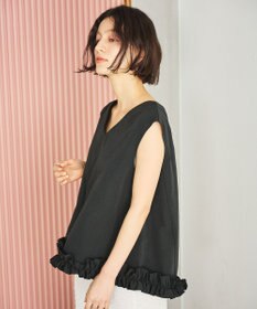 #Newans 【金子綾さんインスタライブご紹介アイテム】〈小柄さんにお勧め〉フリルヘムジレブラウス