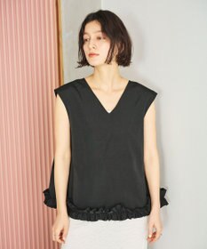 #Newans 【金子綾さんインスタライブご紹介アイテム】〈小柄さんにお勧め〉フリルヘムジレブラウス