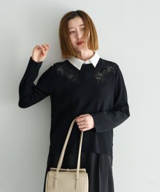 YECCA VECCA 2way襟付きレースニット