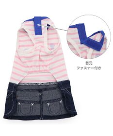 PET PARADISE Lee 鹿の子 ボーダー スカートつなぎ 小型犬