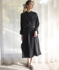 組曲 L 【WEB限定】ギャザーライトデシン ブラウス