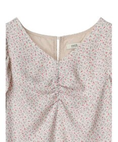 earth music&ecology 袖ドロストフラワーワンピース