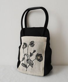 AND WOOL ポピー押し花刺繍バッグ
