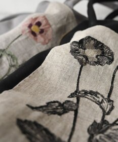 AND WOOL ポピー押し花刺繍バッグ