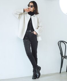 23区 L 【洗える】スムージーコットン シアーリブ ニット