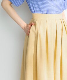 Tiaclasse 【洗える】体型カバーも叶う麻調フレアタックスカート