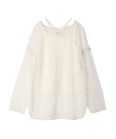 earth music&ecology ＳＥＴ２点メッシュプルオーバー＋タンクトップ