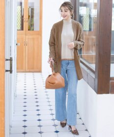 Tiaclasse L 【洗える】大人華やかなアラン柄ニットカーディガン