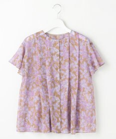 自由区 ハーバリウムフラワープリント ブラウス