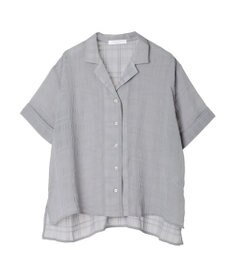 Green Parks シアーチェック開襟ブラウス