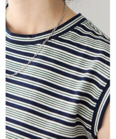 AMERICAN HOLIC マルチボーダーノースリーブカットプルオーバー