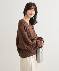 Green Parks ■ＥＳＣＡＲ　フリンジケーブルポップコーンニット