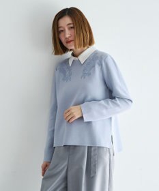 YECCA VECCA 2way襟付きレースニット