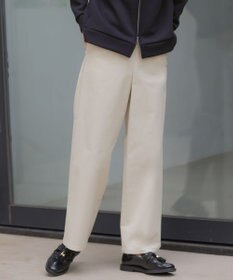 J.PRESS LADIES チノストレッチ ワイドパンツ アイボリー系
