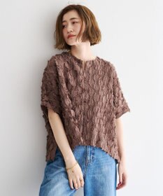 YECCA VECCA ジャガードフリンジブラウス