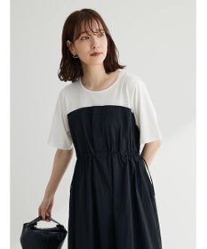 Green Parks 布帛ドッキングドロストワンピース