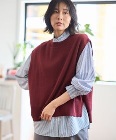 ANY 【洗濯機可】スリットニットベスト