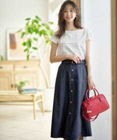 ANY SIS L 【洗える】マリンディテールシャンブレー スカート