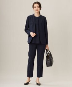 自由区 L 【セットアップ対応・UVカット・接触冷感・洗える】ライトストレッチテーパード パンツ