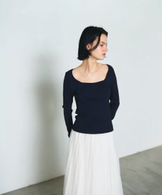 GRACE CONTINENTAL リブスクエアニットトップ