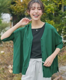 Tiaclasse L 軽やかニットドルマンカーディガン