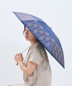 AND WOOL 〈UVカット率99%以上・一級遮光生地・晴雨兼用〉野ばら刺繍の日傘 （折りたたみ傘タイプ）