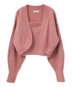 earth music&ecology ＳＥＴ２点スパンコールニットボレロ×タンク