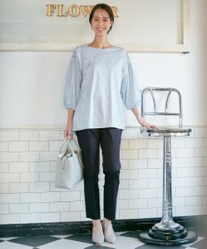 自由区 【XSサイズ～/洗える】ストレッチシャーティング ブラウス