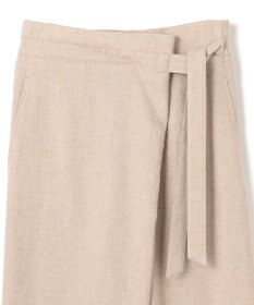 BEIGE， 【洗える】CAROLE / リネンライクラップワイドパンツ
