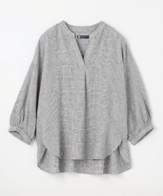 ANY L 【手洗い可能】ヨーロピアンリネンスキッパーネックブラウス