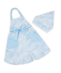 Mother garden マザーガーデン フリルエプロン 三角巾付き 130～150cm 《ふわねこ柄》