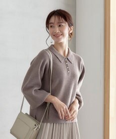 Tiaclasse 【洗える】衿付きパフ袖ニット