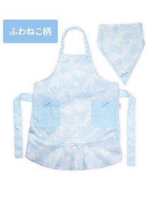 Mother garden マザーガーデン フリルエプロン 三角巾付き 130～150cm 《ふわねこ柄》