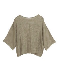 Green Parks 七分袖コットンメッシュラグラントップス