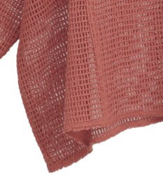 Green Parks 七分袖コットンメッシュラグラントップス