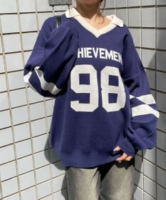 WEGO ナンバリングジャガードニット