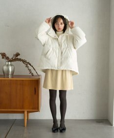 earth music&ecology フーディーパファーブルゾン