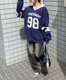 WEGO ナンバリングジャガードニット